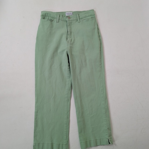 90s Pastel Green Denim Capris High Waisted Ankle Cropped Short - Picture 7 of 7